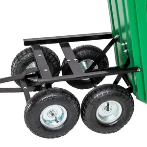 Garden Trolley - tip function, smooth steering axle, 300 kg load capacity - green