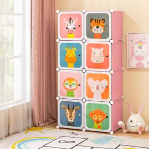 COSTWAY 8-Cube Baby Closet Dresser Portable Kids Wardrobe Children's Storage Organizer