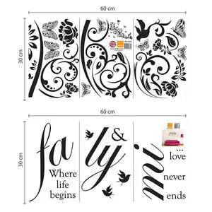 Wall Stickers Mural Decal Paper Art Decoration Family Bird Quote 3D Butterfly 3D Butterflies Stock Clearance Wall Decor Art