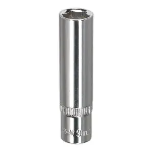 Sealey WallDrive Socket 9mm Deep 1/4" Square Drive Fully Polished Finish SP1409D