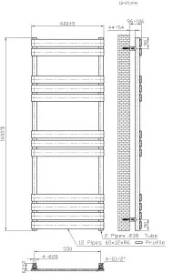 Right Radiators 1600x600 mm Designer Flat Panel Heated Towel Rail Radiator Bathroom Warmer Heating White