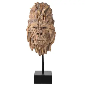 Naturecraft Resin Driftwood Collection Gorilla Head on a Stand