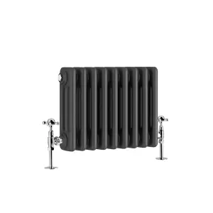 Right Radiators 300x427 mm Horizontal Traditional 3 Column Cast Iron Style Radiator Anthracite