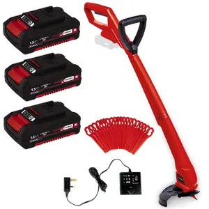 Einhell 18v Cordless Strimmer Lawn Line Trimmer 24cm GC-CT 18/24 Li P 3x Battery