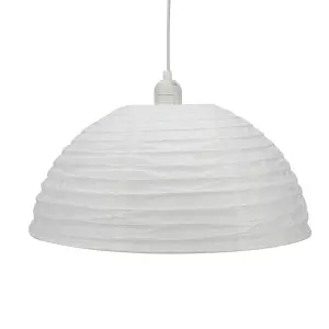 GoodHome Anbus White Pendant Light shade (D)38cm