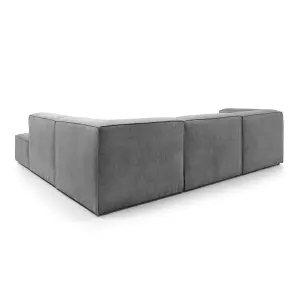 Doris Modular Extended Corner Sofa in Light Grey Cord Chenille