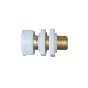 Flomasta Side inlet valve Brass & plastic Side entry Ball cock Fill valve 25mm