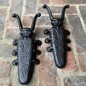 Set of 2 Cast Iron Beetle Boot Jack Pulls