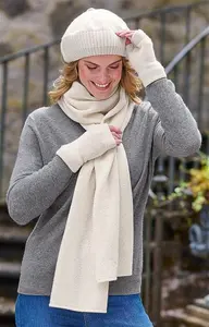 House Of Bruar Ladies Large Gauzy Cashmere Scarf - White