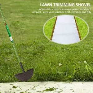 Heavy Duty Carbon Steel Half Moon Lawn Edger Steel Shaft - 22x93 cm