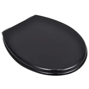 Toilet Seats with Soft Close Lids 2 pcs MDF Black