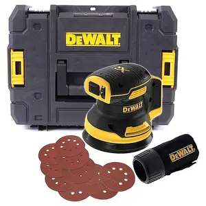 Dewalt DCW210N Cordless Brushless 18v XR Orbital Sander 125mm + Tstak +10 Sheets