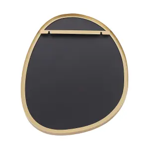 Irregular Wall Mounted Metal Framed Bathroom Mirror Decorative, Gold