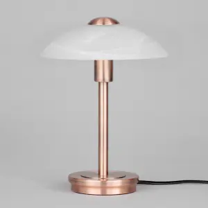 Litecraft Alasbaster Touch Antique Copper Table Lamp