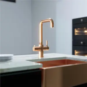 Liquida EBT311CP 3 In 1 Brushed Copper Kitchen Instant Boiling Hot Water Tap