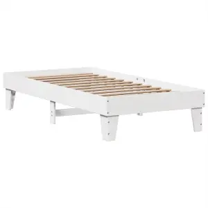 Berkfield Bed Frame without Mattress White 90x190 cm Single Solid Wood Pine