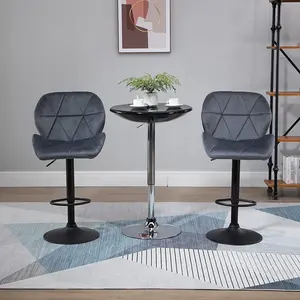 Nussbaum Height Adjustable Swivel Bar Stool (Set of 2) Grey