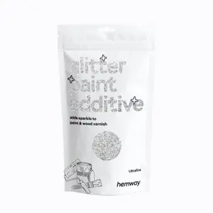 Hemway Glitter for Paint Additive, Silver Ultrafine Size Flakes 100g Interior Exterior Mix Into Emulsion Paint