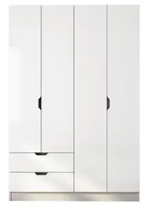 BERGEN 4 Door 2 Drawers White Wardrobe