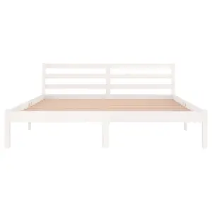 Berkfield Day Bed Solid Wood Pine 160x200 cm King Size White