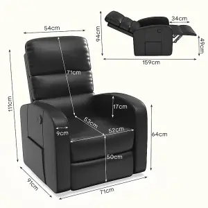 FlexiSpot Electric Riser Recliner With Massage in Black Leather