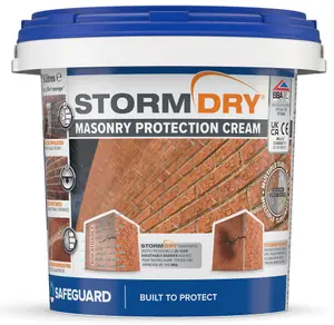 Stormdry Masonry Waterproofing Cream (5L) 25-Year BBA Approved Exterior Brick, Stone, Concrete, Stone, Mortar, Sandstone Sealer