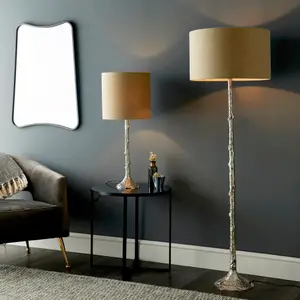 Floor Lamp Light - Polished Aluminium - 60W E27 GLS - Standing Base Only