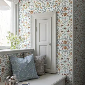 Galerie Hidden Treasures Red Floral No 1 Holland Park Wallpaper Roll