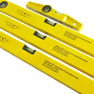 4pc Spirit Level Set 0.5 Mm/M With Ba 24" 72" 48" & 10" Scaffold Level