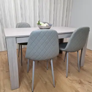 Grey Dinning Set With 4 Grey Padded Chairs Kitching Dining Set Dining Room Dining Set for 4