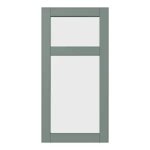 GoodHome Alpinia Matt green wood effect Shaker Glazed Dresser Cabinet door (W)500mm (H)1245mm (T)18mm