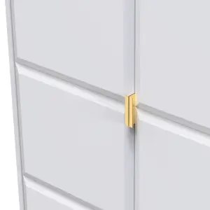 Cube Ready assembled Modern Matt white Tall Double Wardrobe (H)1970mm (W)740mm (D)530mm