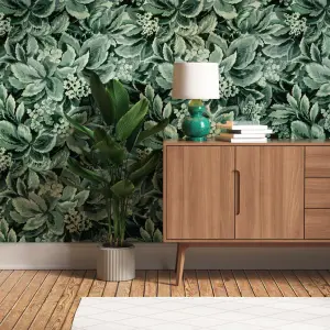 Lick Green Foliage 01 Textured Wallpaper Sample