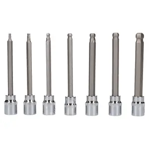 7pc 3/8" Drive Ball Ended Metric Extra Long Allen Hex Keys 3 - 10mm Bit Sockets