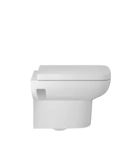 Alba Square Wall Hung Ceramic Toilet Pan & Soft Close & Seat, 400mm - Balterley