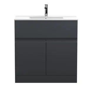 Urban 800mm Free-standing Single Vanity Unit Satin Anthracite