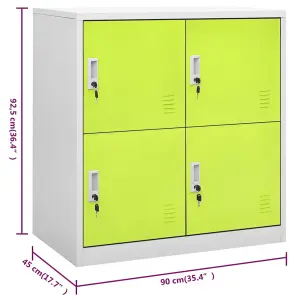 Berkfield Locker Cabinet Light Grey and Green 90x45x92.5 cm Steel