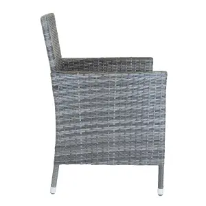 Charles Bentley Garden Outdoor Pair of Rattan Dining Chairs Grey