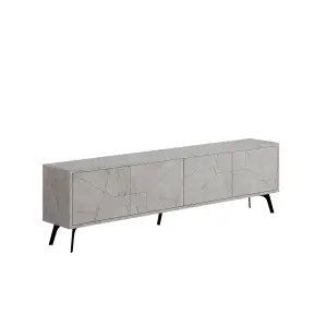 Decortie Dune Modern TV Unit Multimedia Centre with Storage Stylish TV Cabinet 65" TVs Gold Marble Effect 180cm