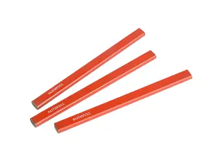 Faithfull  Carpenter's Pencils - Red / Medium (Pack 3) FAICPR