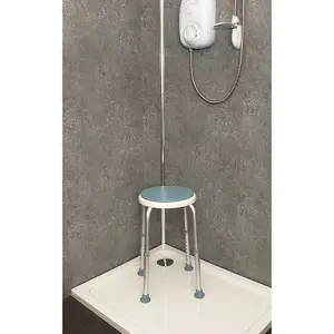 Bath Stool with Rotating Seat - Height Adjustable Shower Aid Seat - 135kg Limit