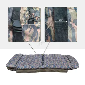 CARPZILLA L215 x W105CM Camo Fishing Sleeping Bag Fleece Lined Camping Hiking 5 Season