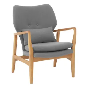 Interiors by Premier Stockholm Grey Chair With Birchwood Frame