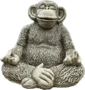 Stone Cast 'Zen Ape, Garden Ornament