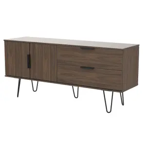 Fuji 2 Drawer 2 Door Wide Sideboard in Carini Walnut (Ready Assembled)