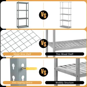 Costway 4-Tier Garage Storage Shelves Adjustable Heavy Duty Metal Storage Shelving Unit 71 x 31 x 152 cm