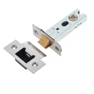 AFIT Satin Stainless Bolt Through Tubular Latch Fire Rated - 78mm Case 57mm Backset