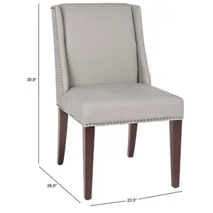 Philllip Solid Birch Upholstered Dining Chair (Set of 2) Taupe