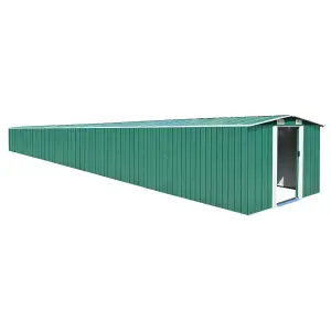 Berkfield Garden Shed Green 257x990x181 cm Galvanised steel