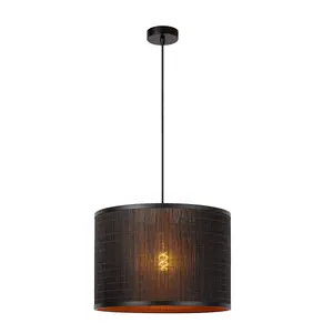 Lucide Tagalog Scandinavian Pendant Light 40cm - 1xE27 - Black